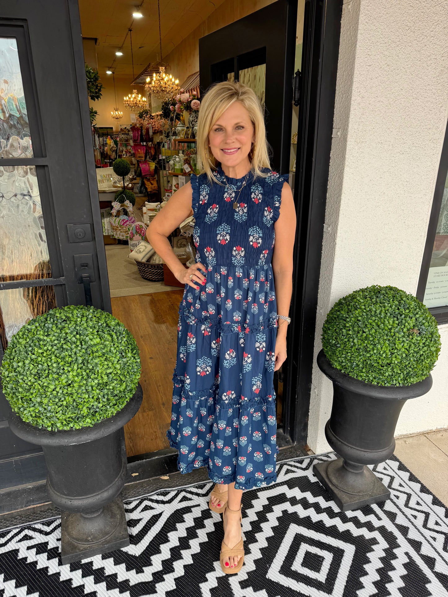 Ward Smocked Midi Dress