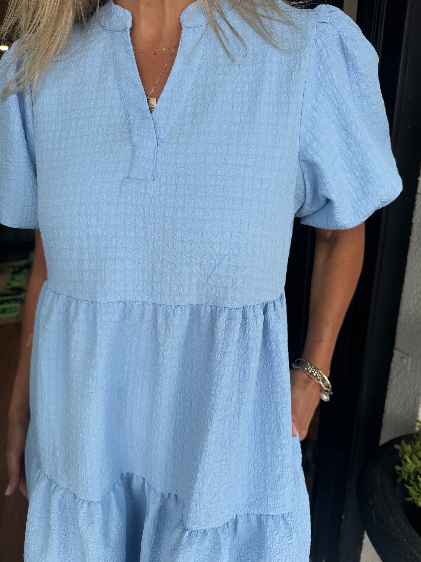 Mary Square Kinsley Mini Dress - Light Blue