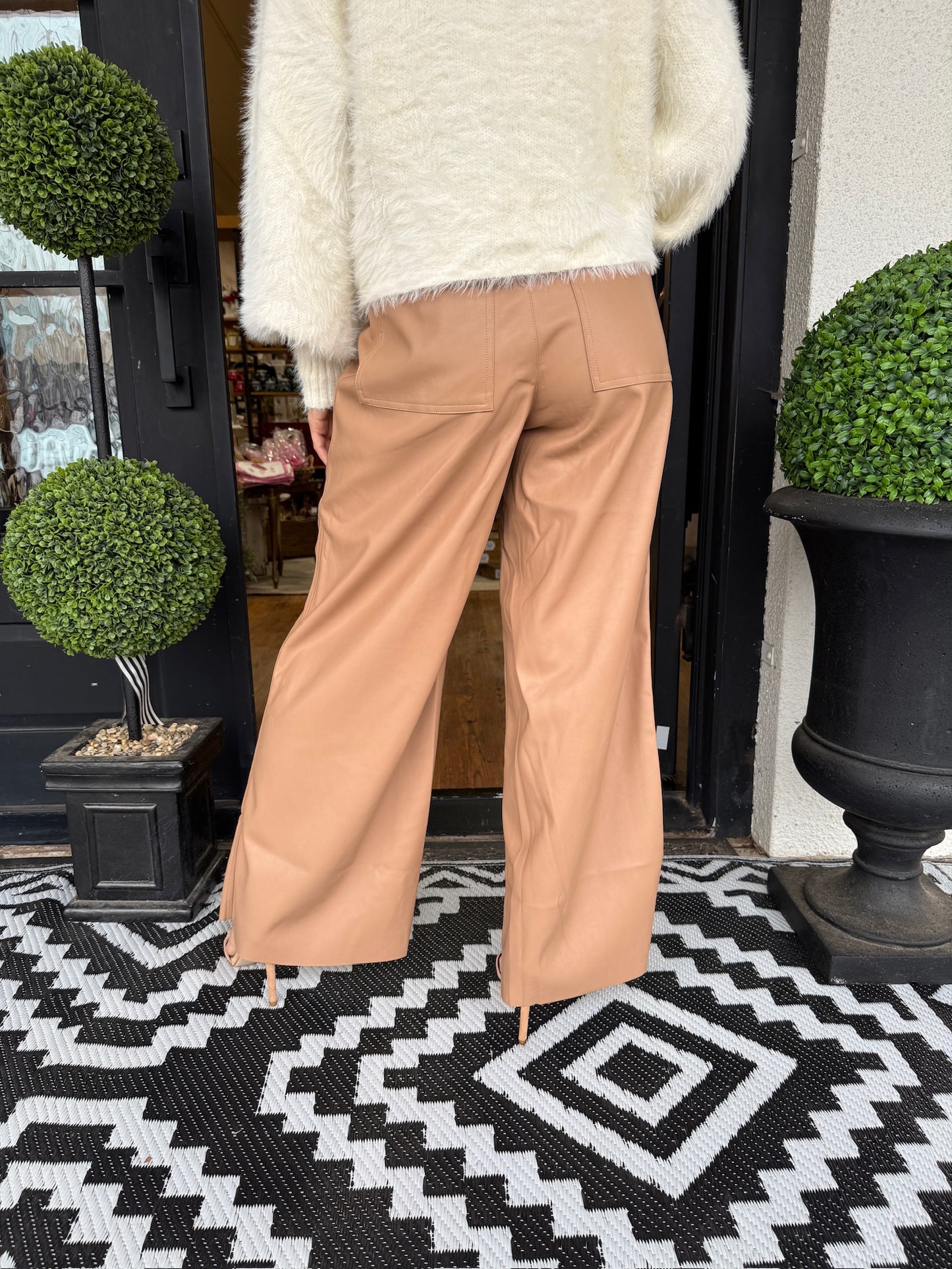 Stevie Leather Pants- Tan