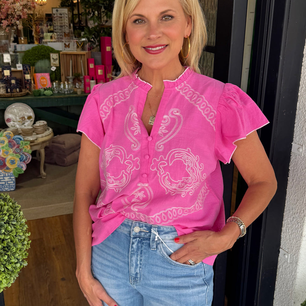 
                  
                    Elena Top- Bubble Pink
                  
                