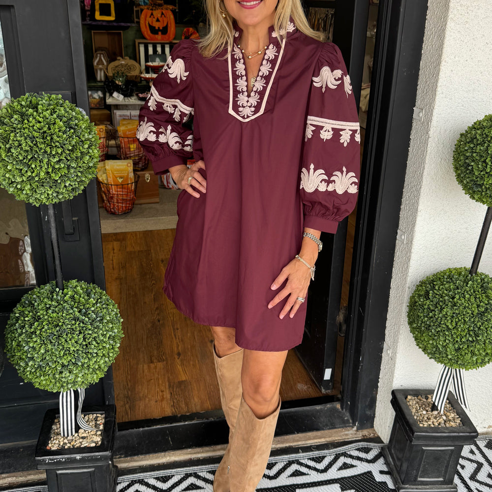 Noelle Dress - Burgundy