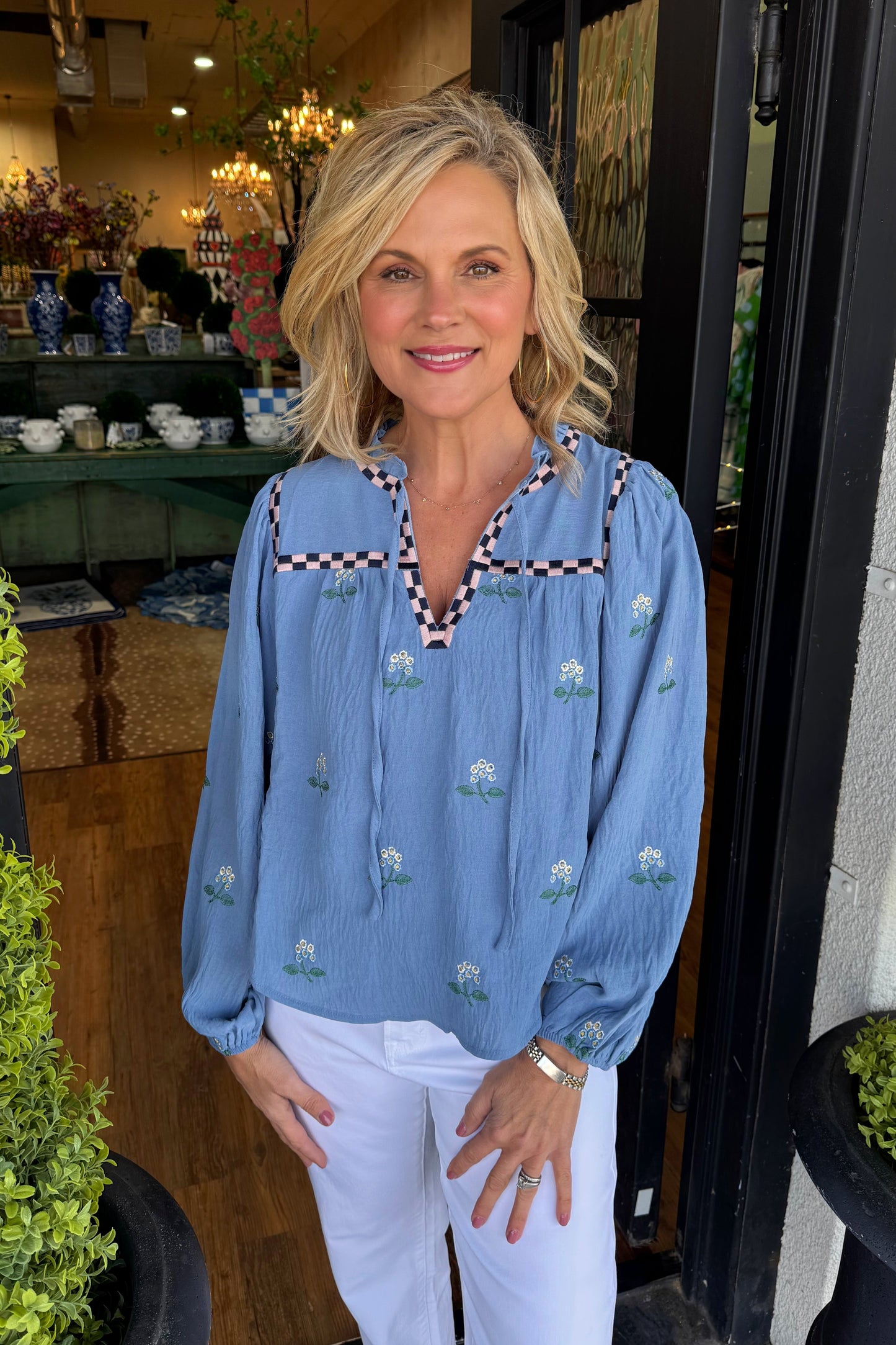 Arden Top - Dusty Blue