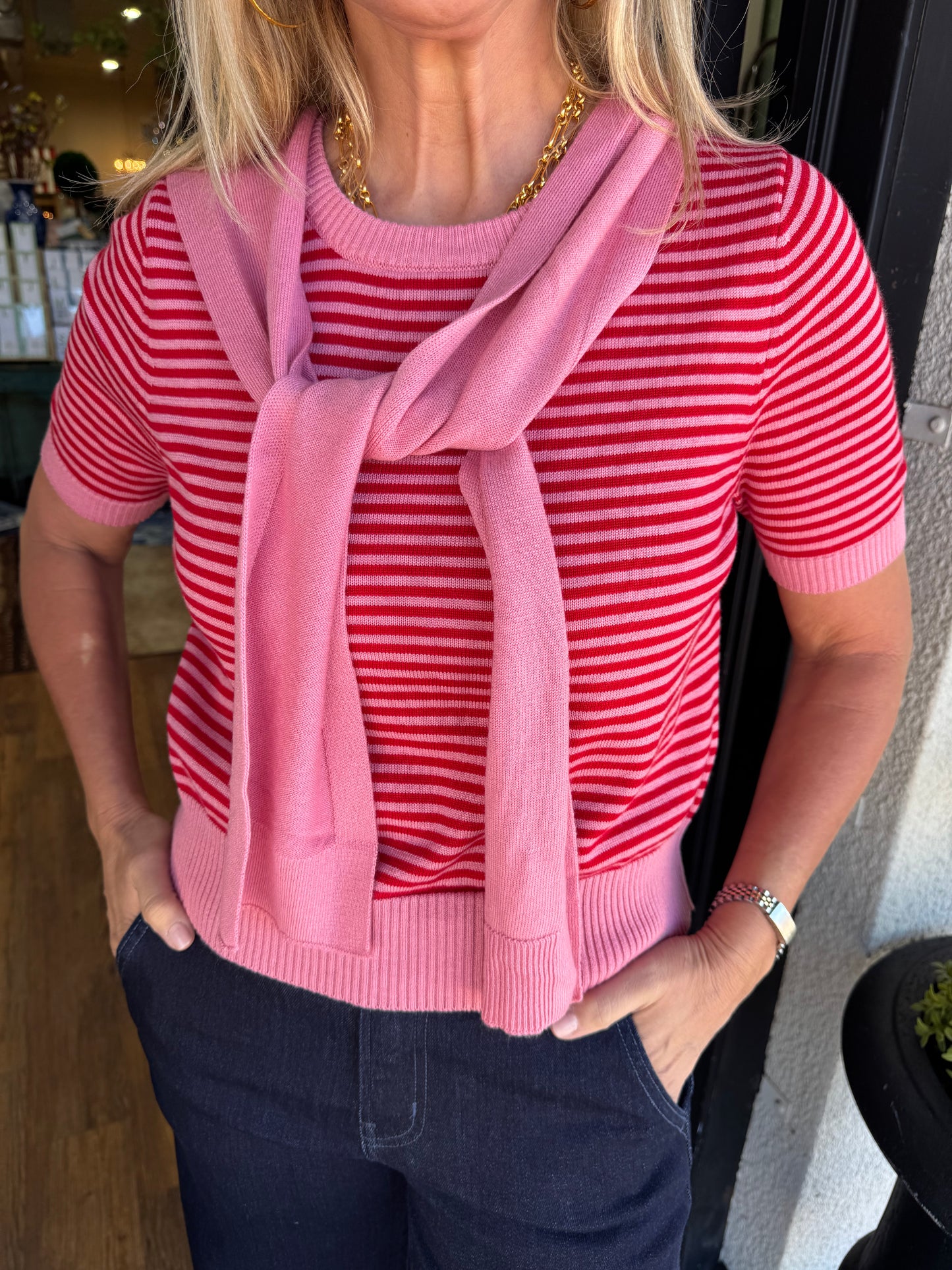 Tiffany Top - Pink Red