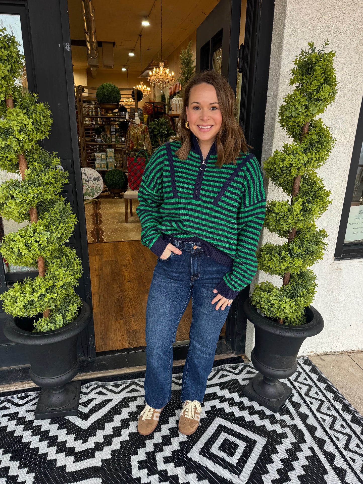 Ferrah Top - Forest Navy