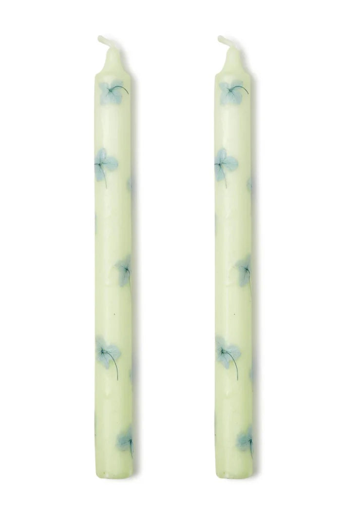 Pale Green Hydrangea Taper Candles