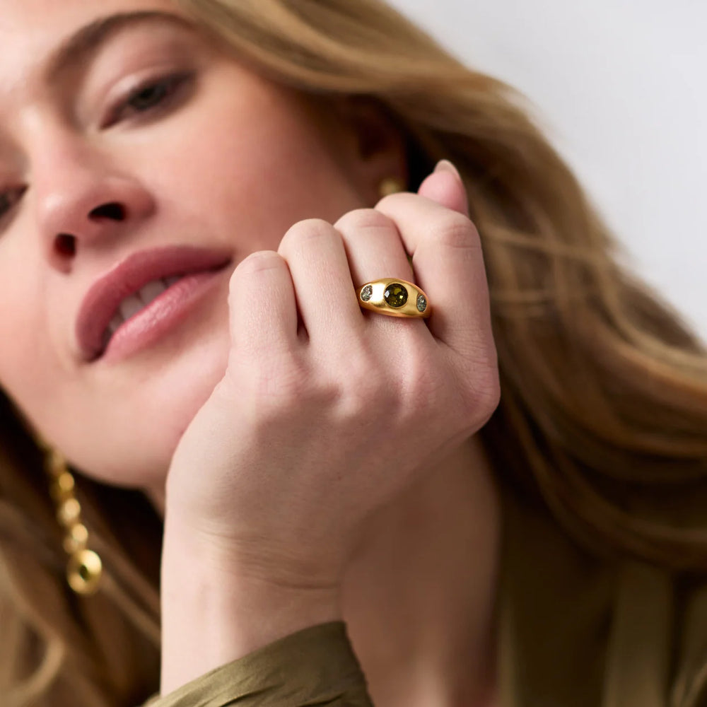 Rainbow Signet Ring - Shades of Jade