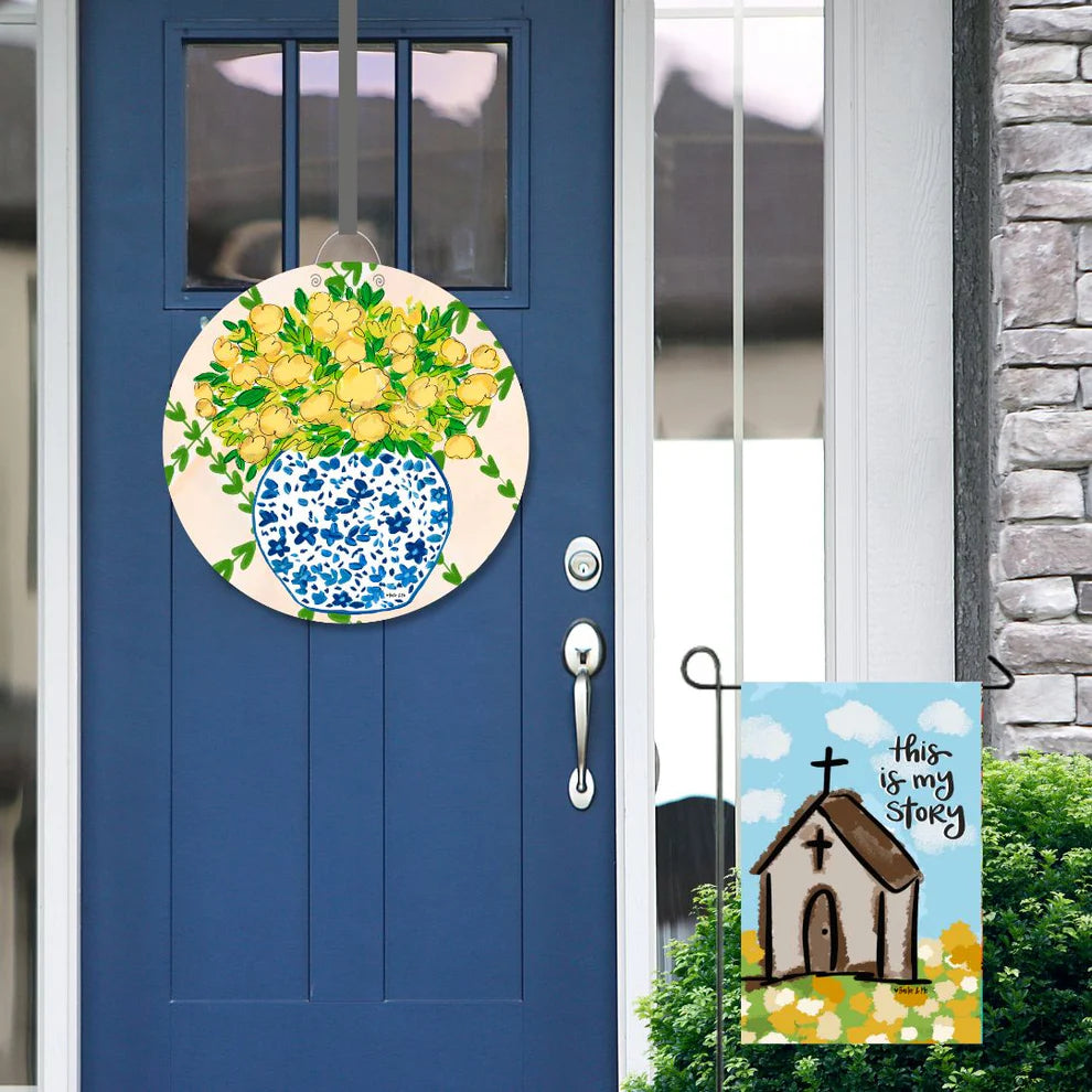 
                  
                    Yellow Floral Door Hanger
                  
                