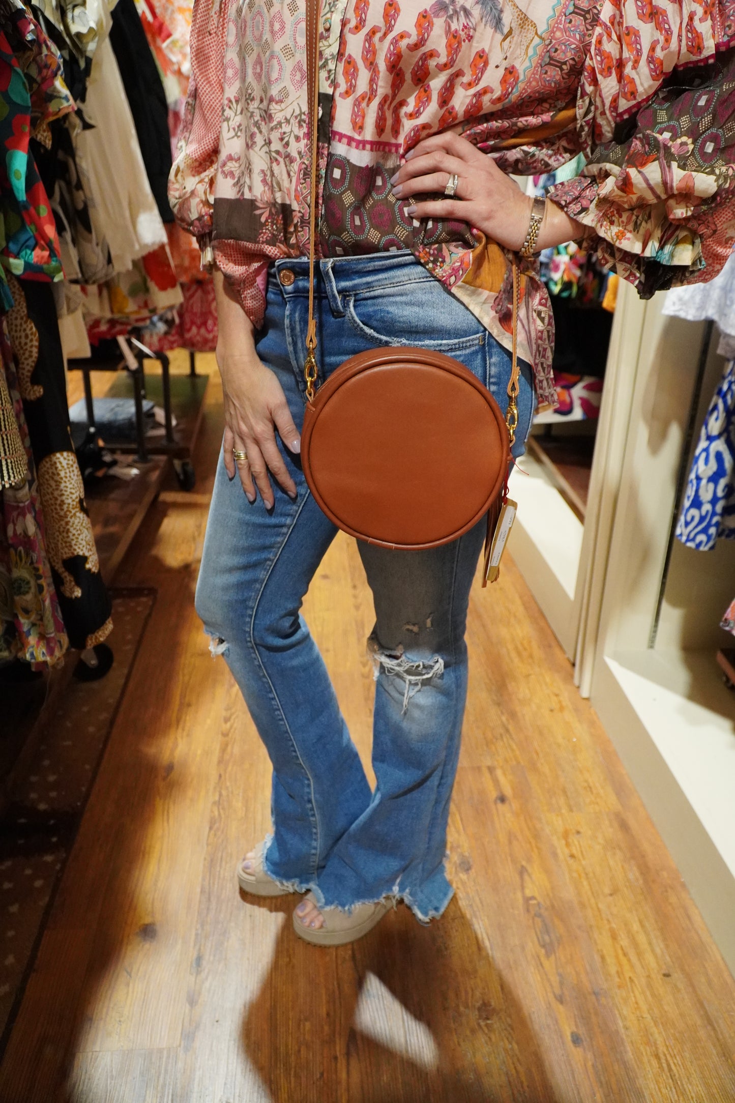 Jon Hart Saddle Leather Crossbody Purse