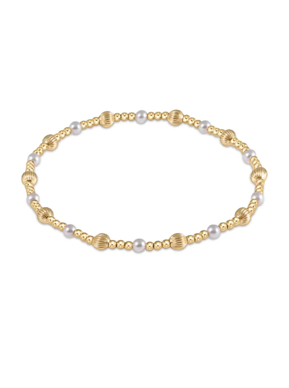 Dignity Sincerity Pattern 4MM Bead Bracelet - Pearl