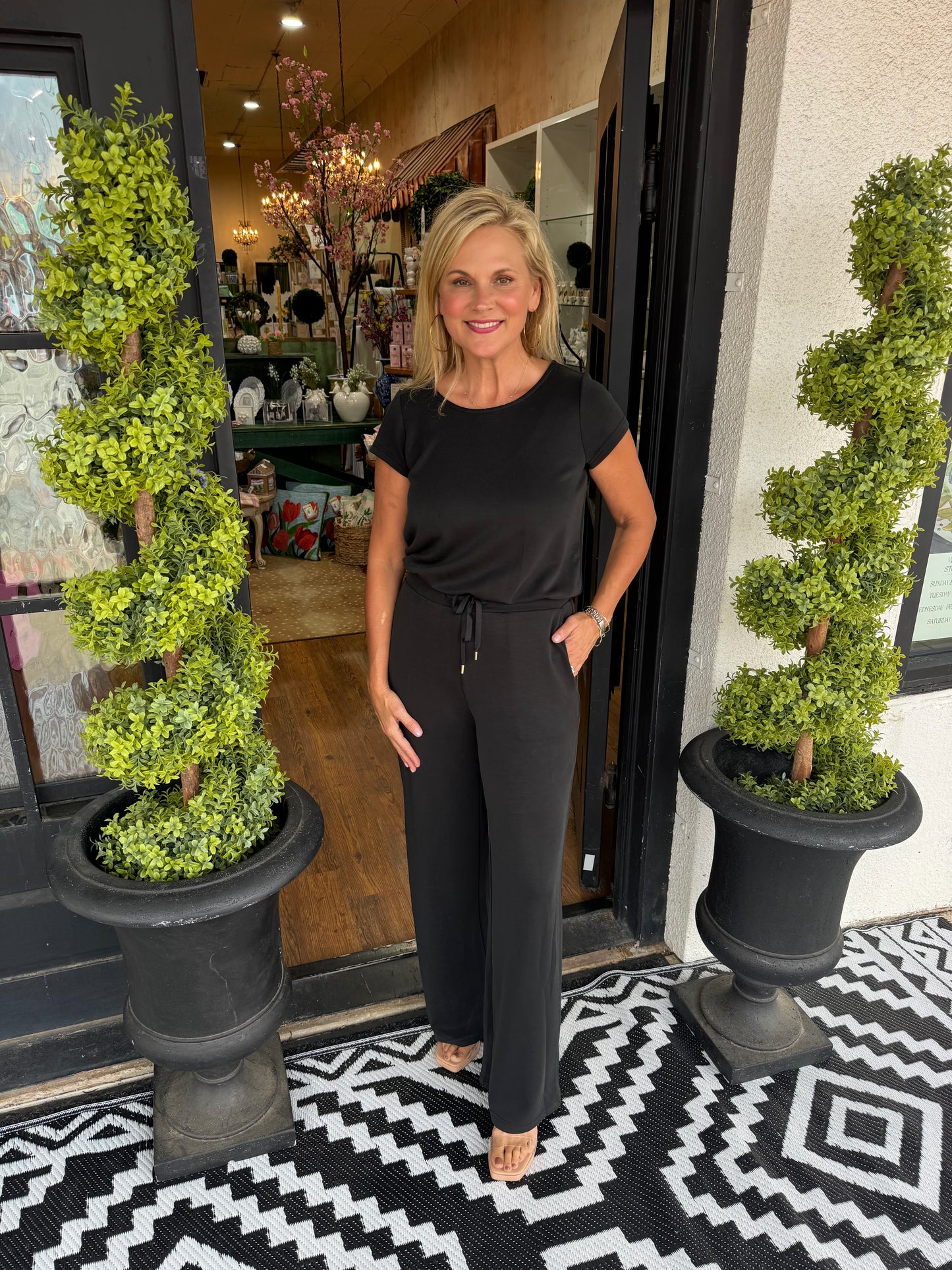 Mary Square Carlise Black Romper