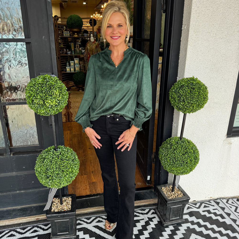 Ivy Jane Long Sleeve Suede Top