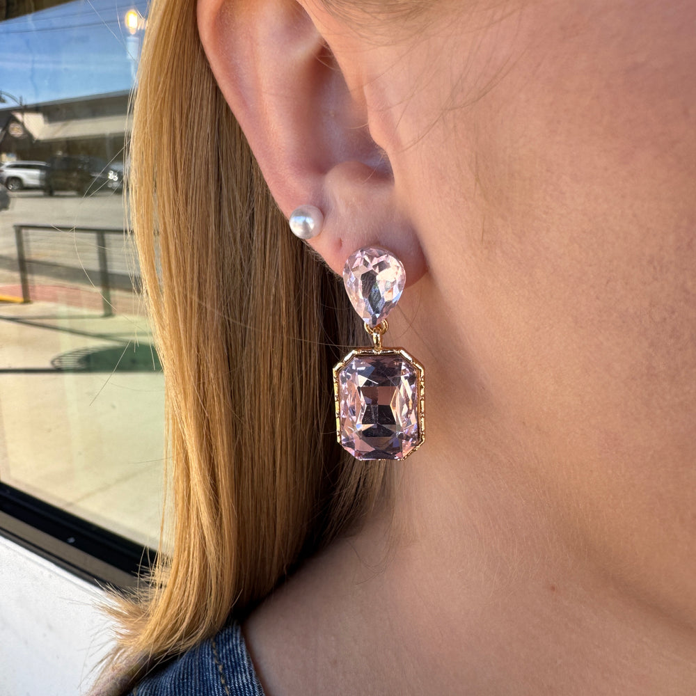 Elizabeth Pink Gem Earrings