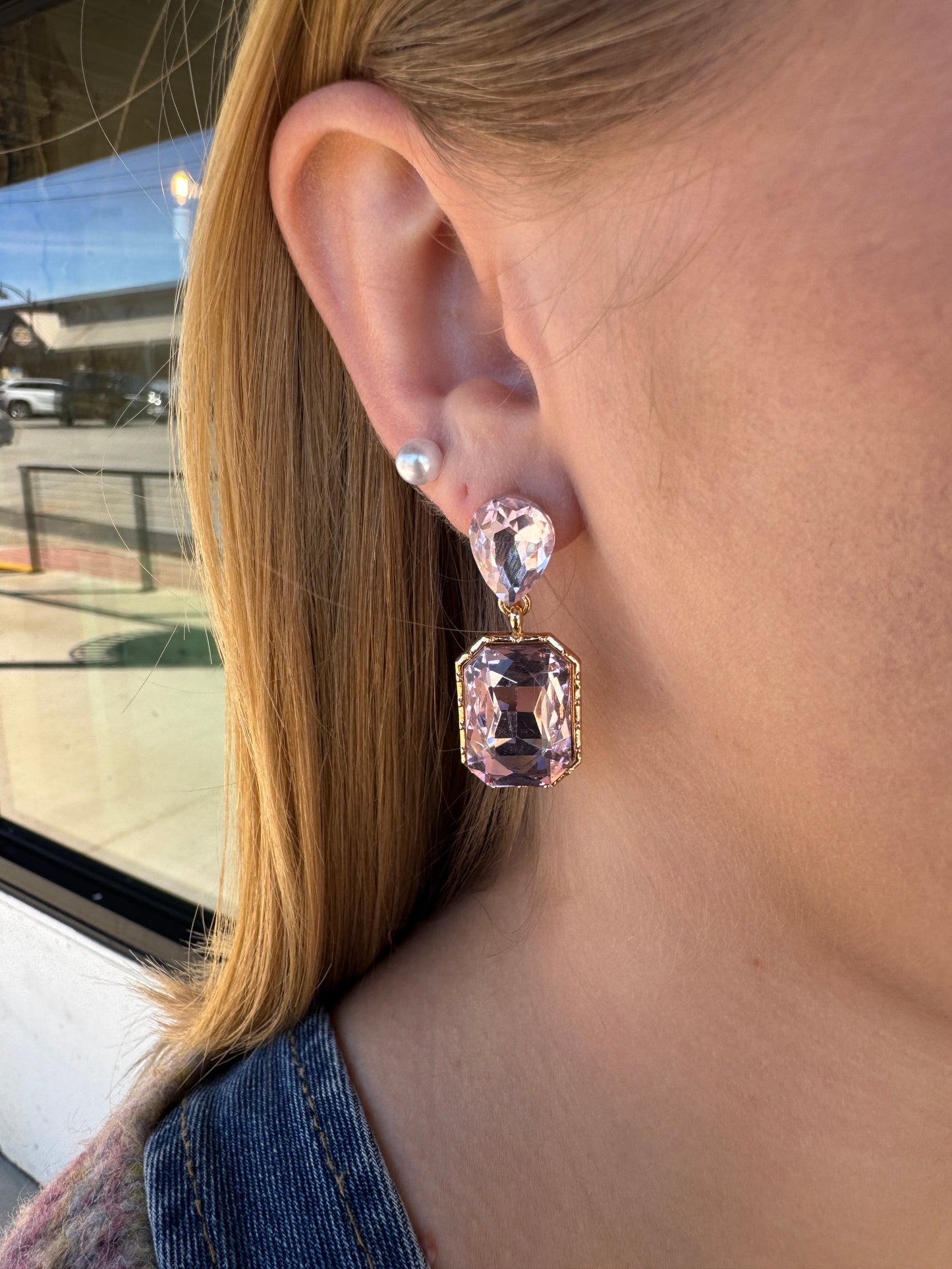 Elizabeth Pink Gem Earrings