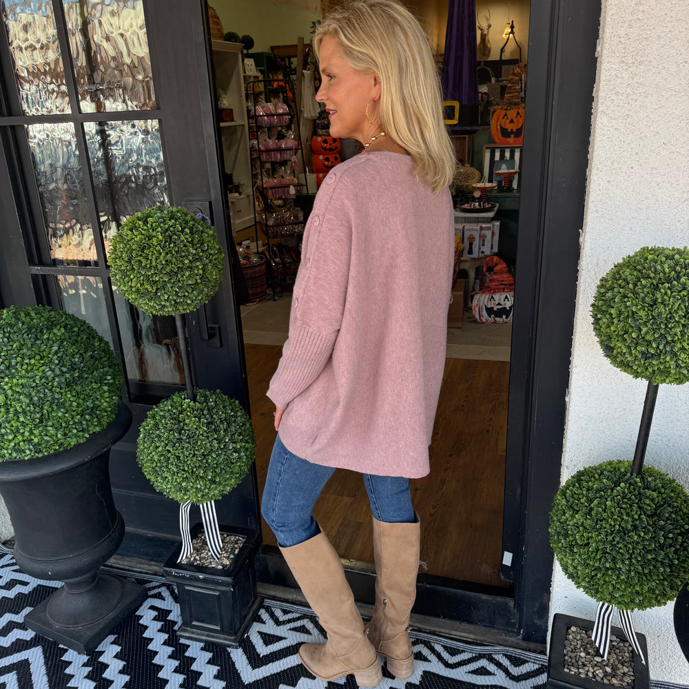 
                  
                    Sheffield Button Sweater  - Pink
                  
                