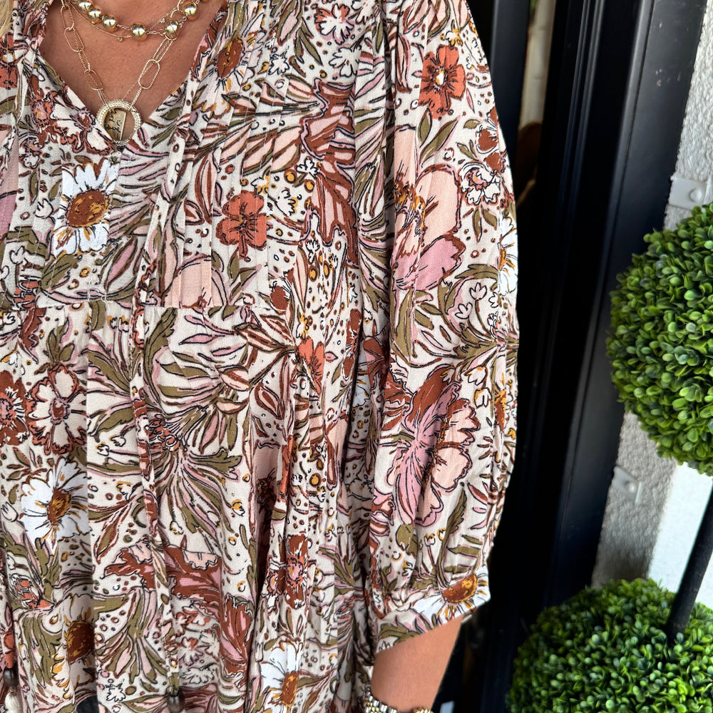 
                  
                    Willow Floral Top - Beige
                  
                