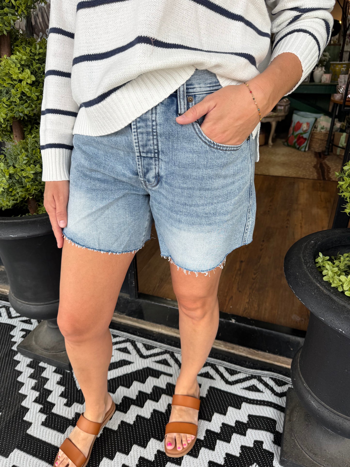 Liverpool High Rise Cutoff Shorts