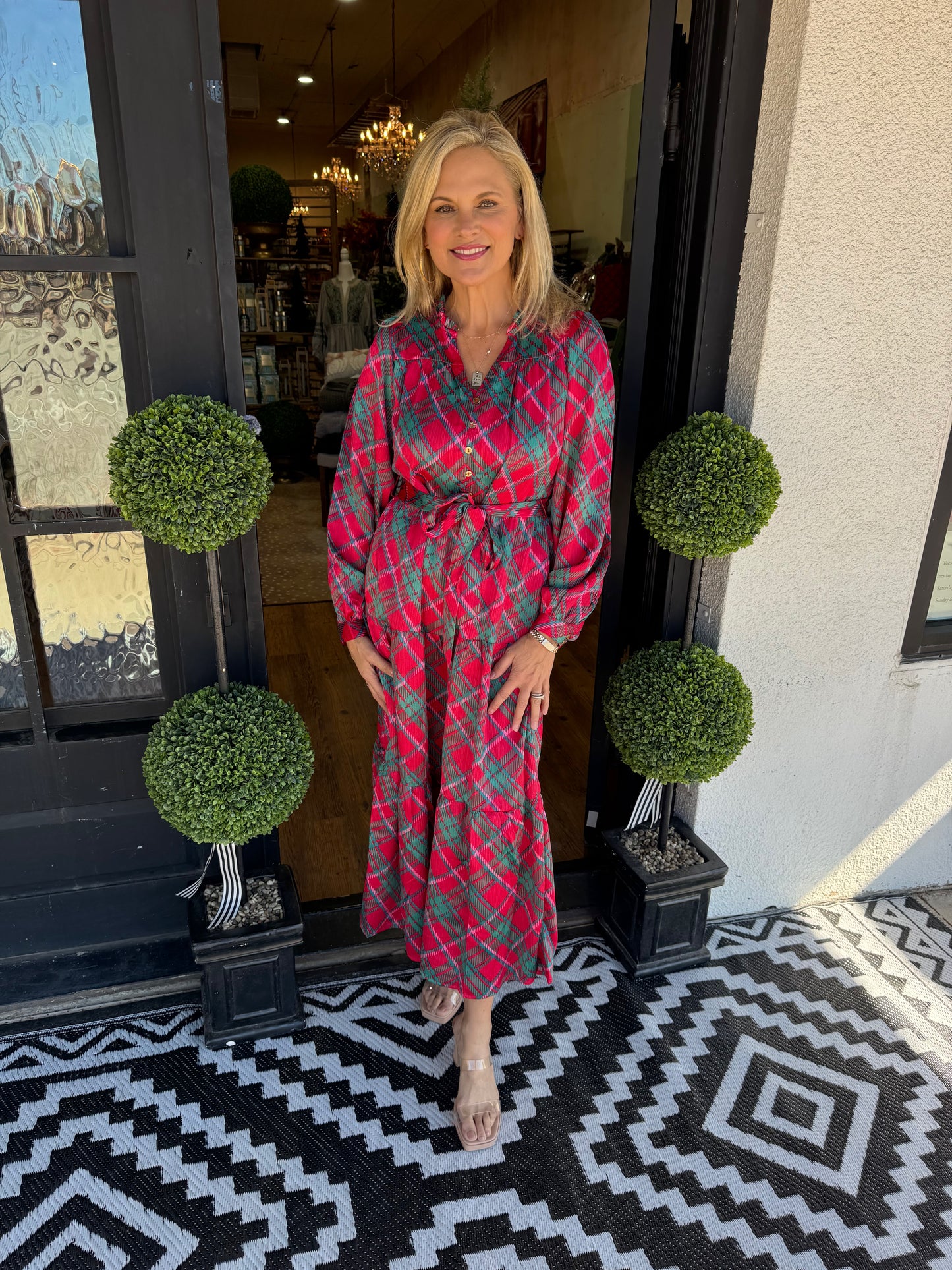 Gracelyn Plaid About You Dress - Pink