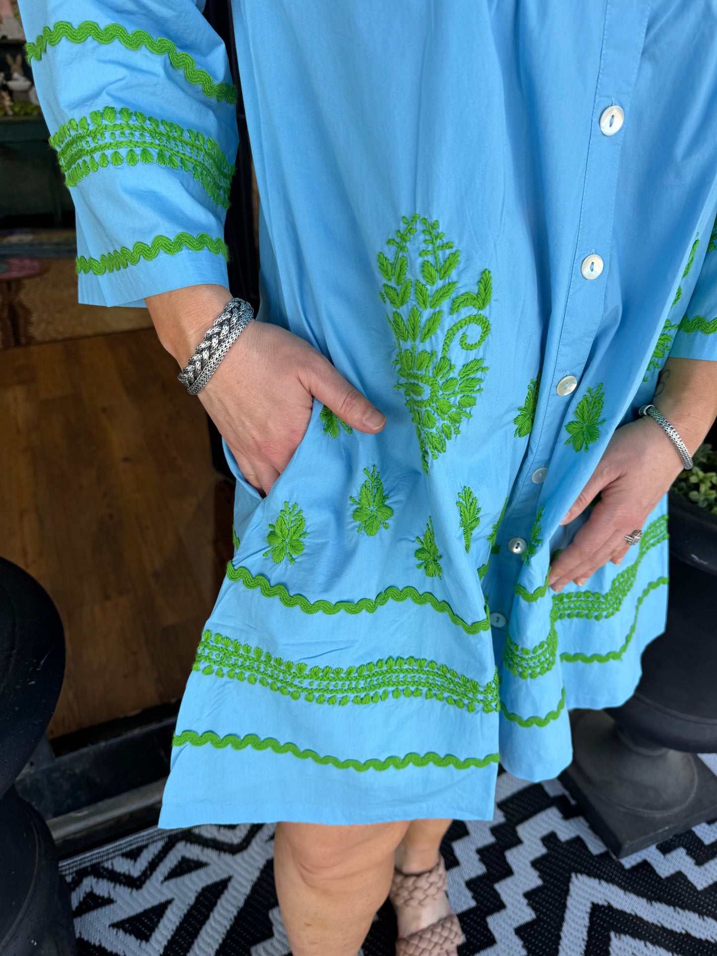 Uncle Frank Medallion Embroidered Dress