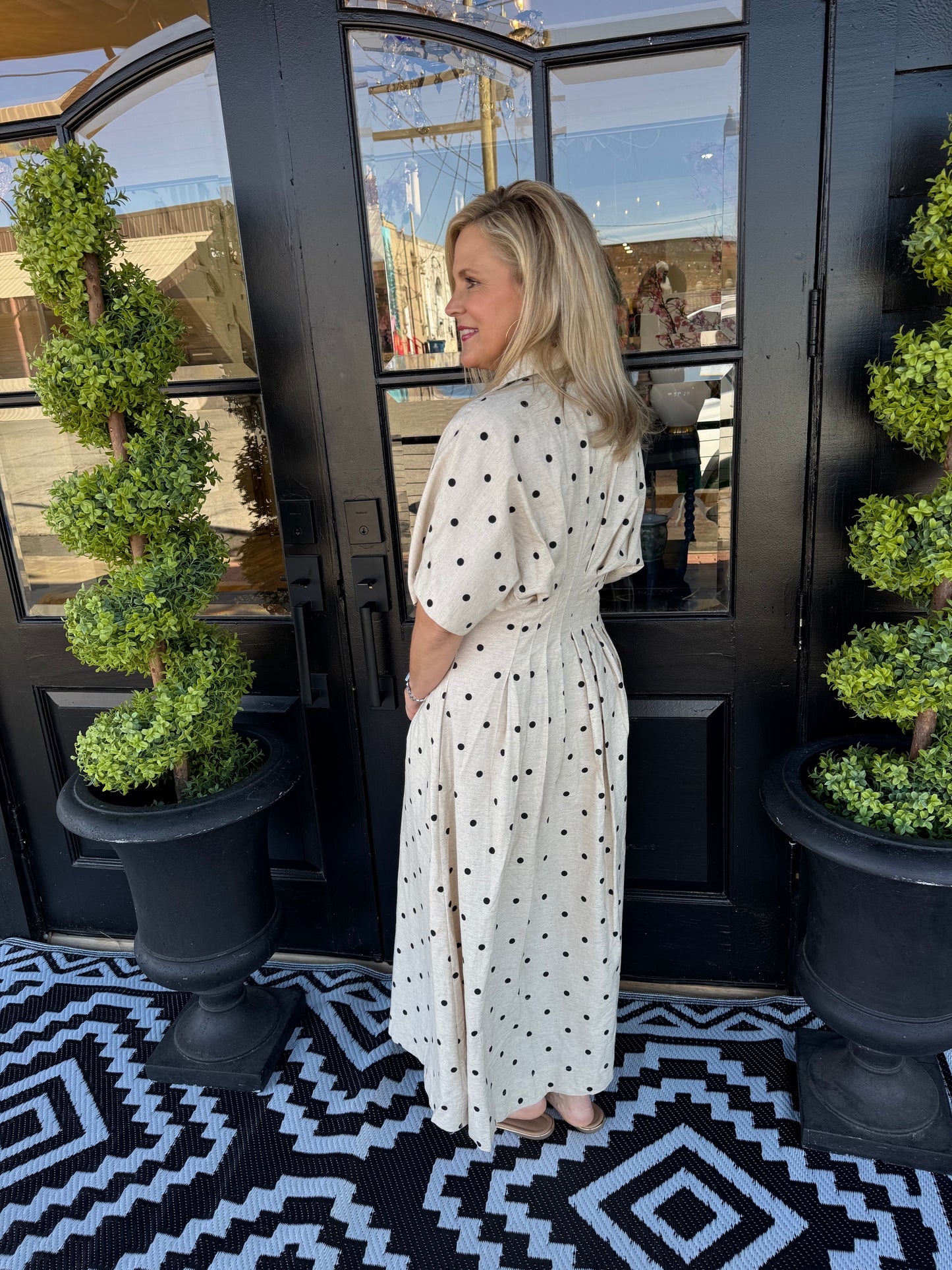 Brooklyn Dress - Oatmeal/Black