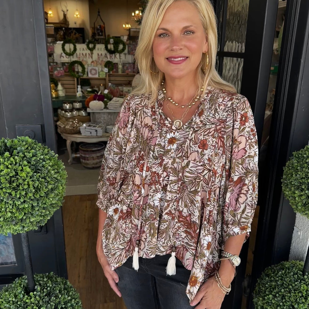 
                  
                    Willow Floral Top - Beige
                  
                