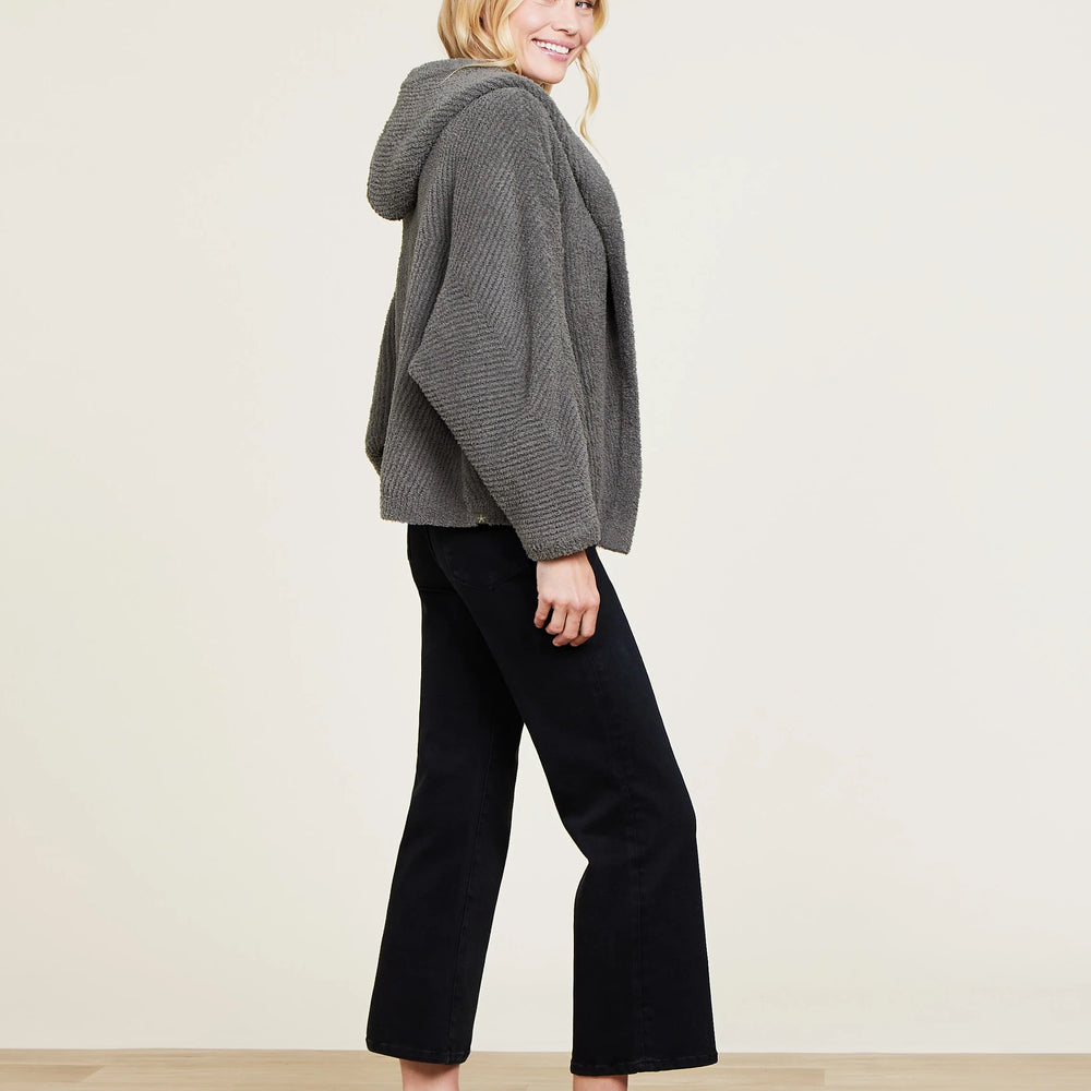 Barefoot Dreams CozyChic Chevron Rib Cardigan- Olive Branch
