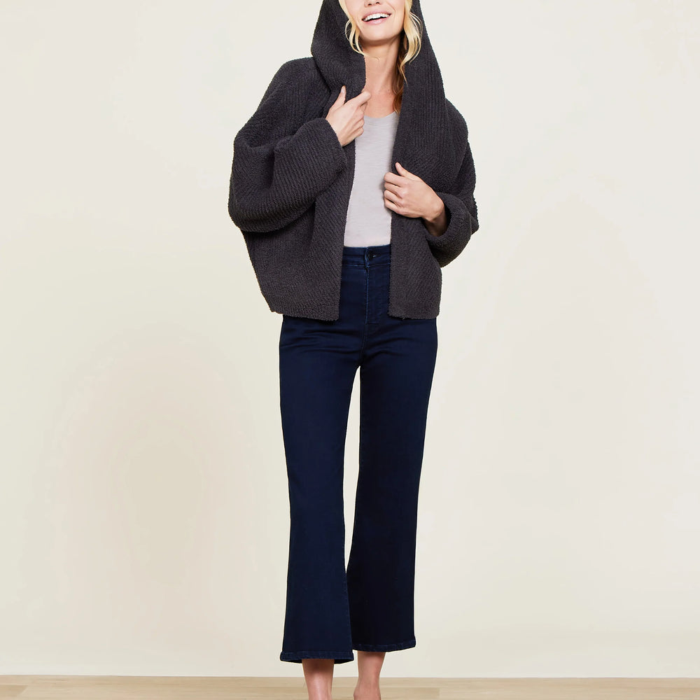 Barefoot Dreams CozyChic Chevron Rib Cardigan- Carbon