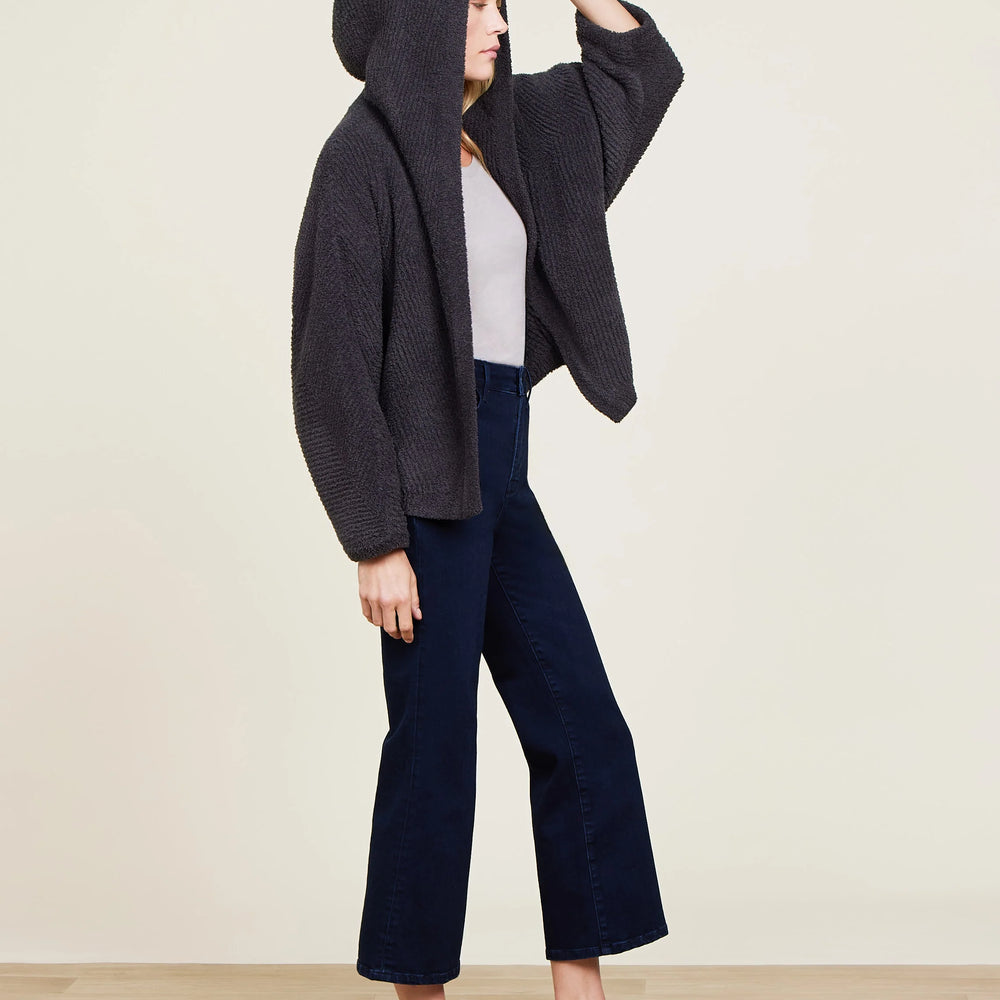 Barefoot Dreams CozyChic Chevron Rib Cardigan- Carbon