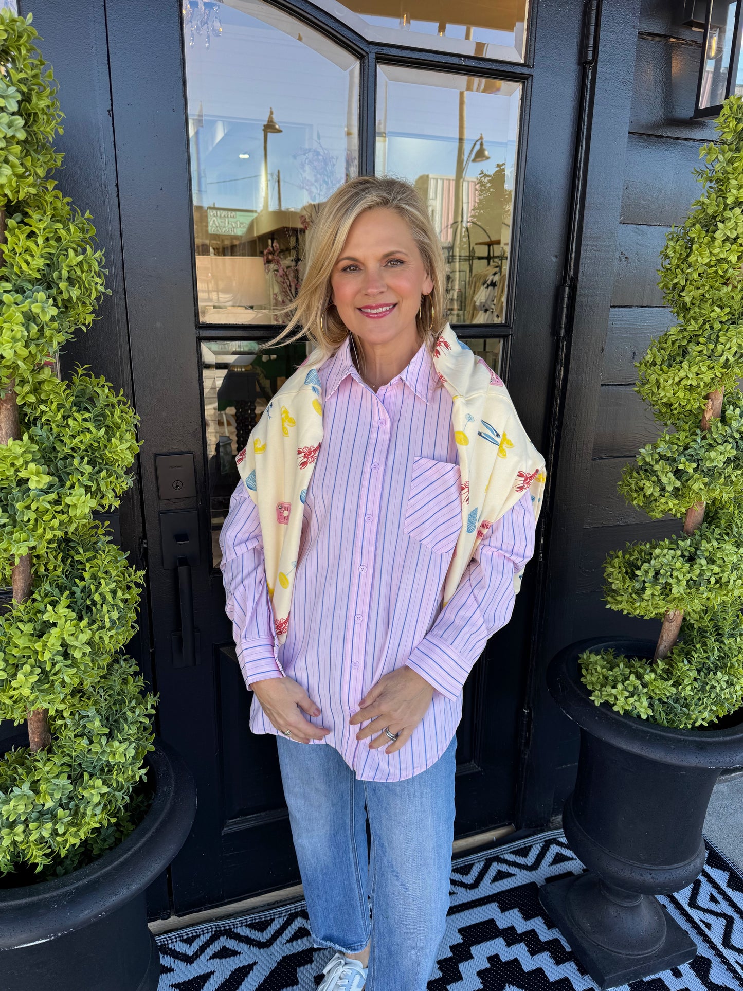 Megan Top - Pink/Blue