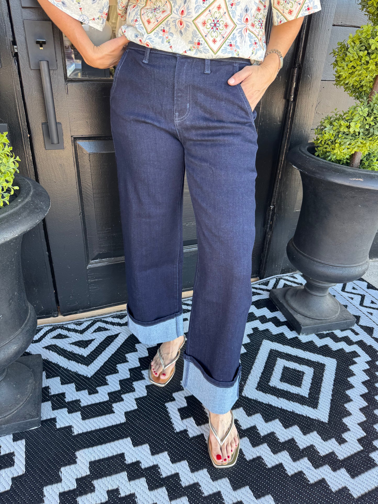 High Rise Slant Pocket Wide Leg Jean - Revenue