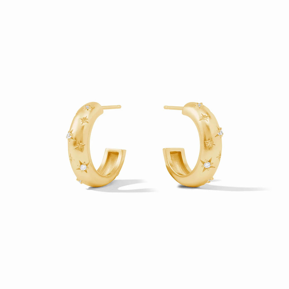 Luna Stone Hoop- Gold Cubic Zirconia