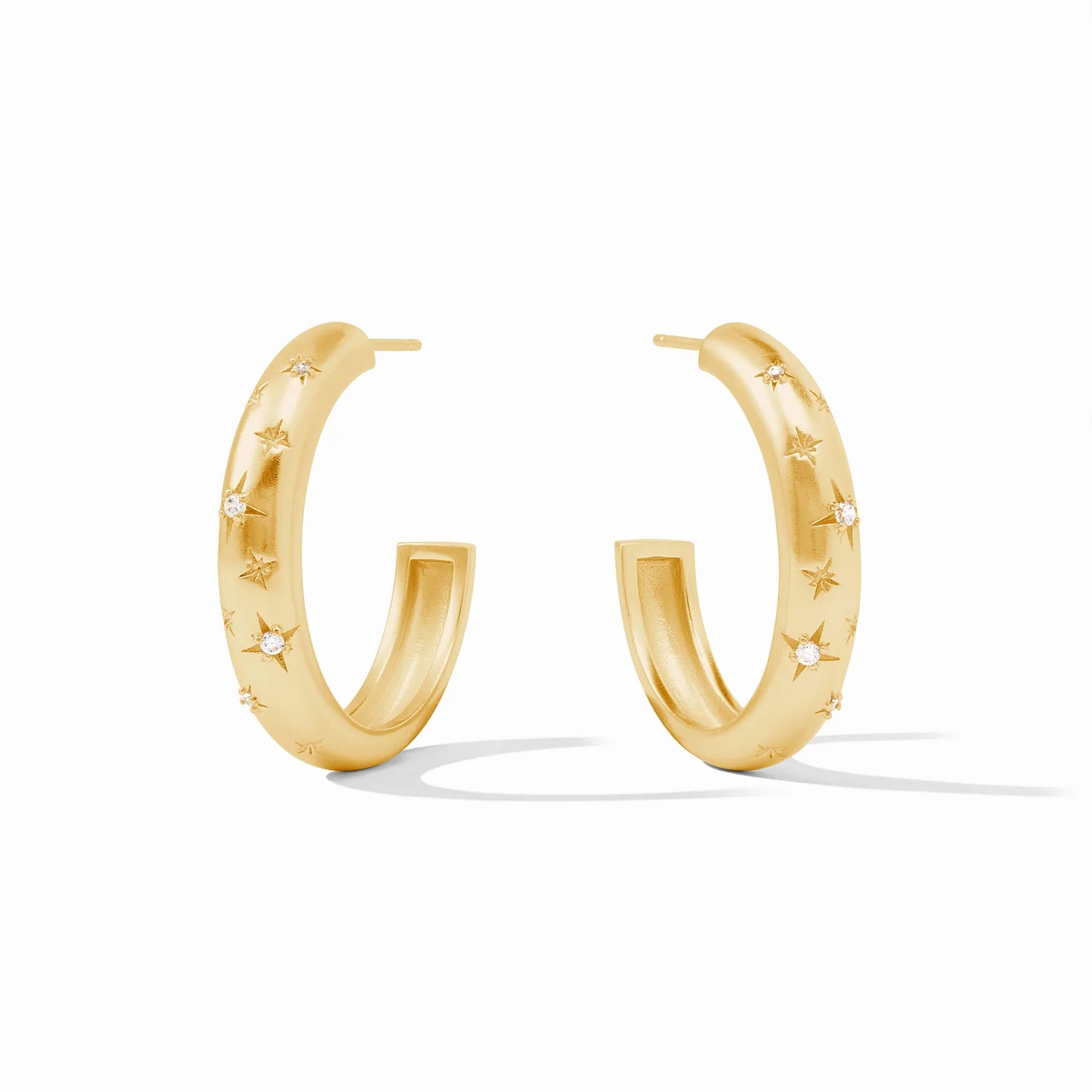 Luna Stone Hoop- Gold Cubic Zirconia