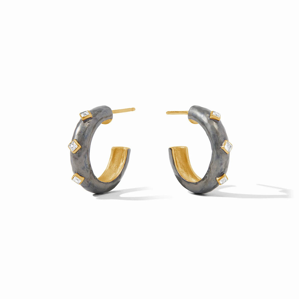 Noel Stone Hoop Earring Mixed Metal