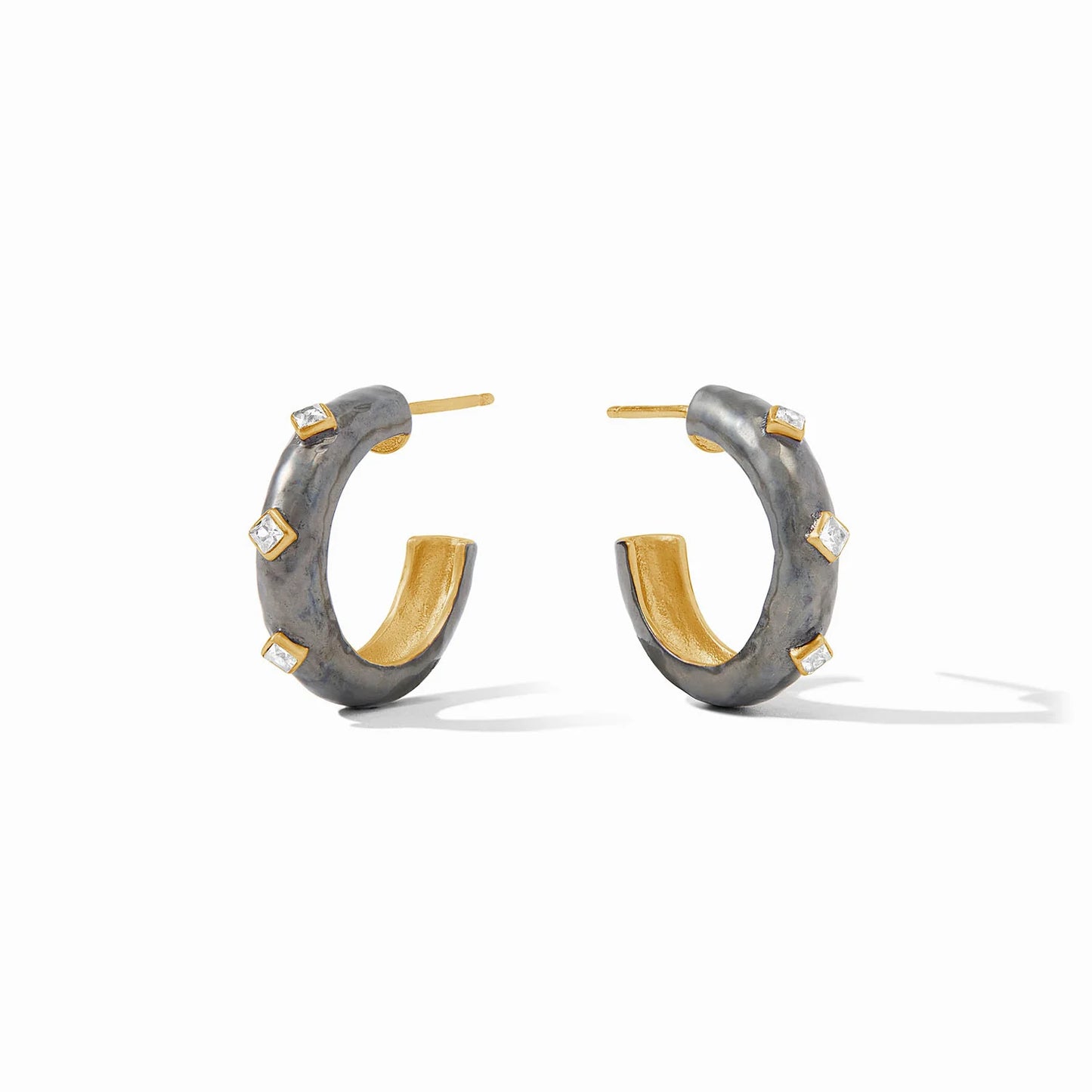 Noel Stone Hoop Earring Mixed Metal