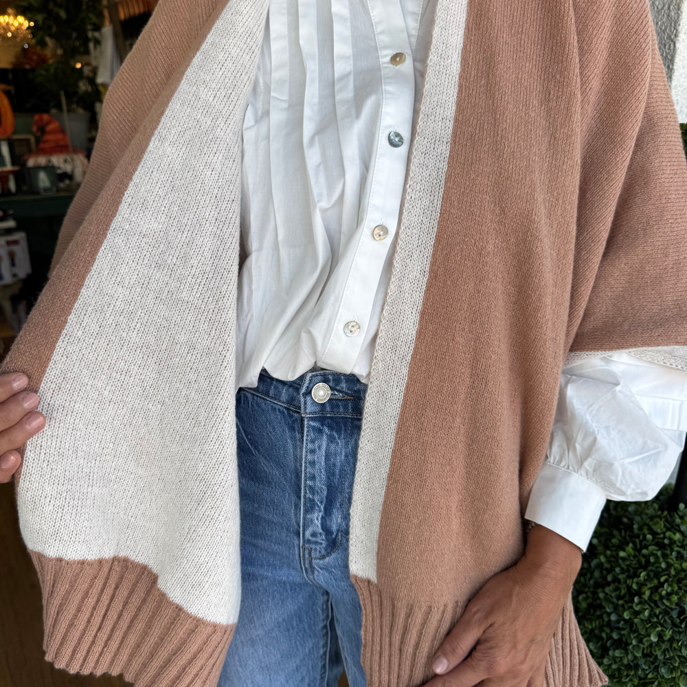 Bringham Reversible Poncho - Tan