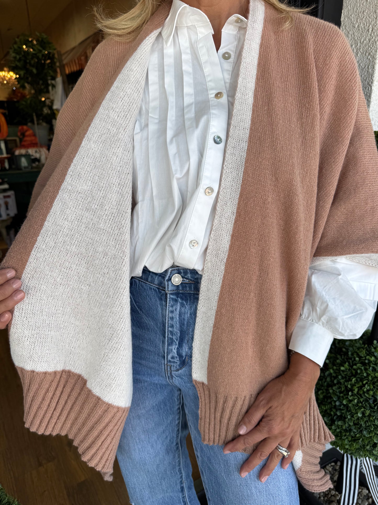 Bringham Reversible Poncho - Tan