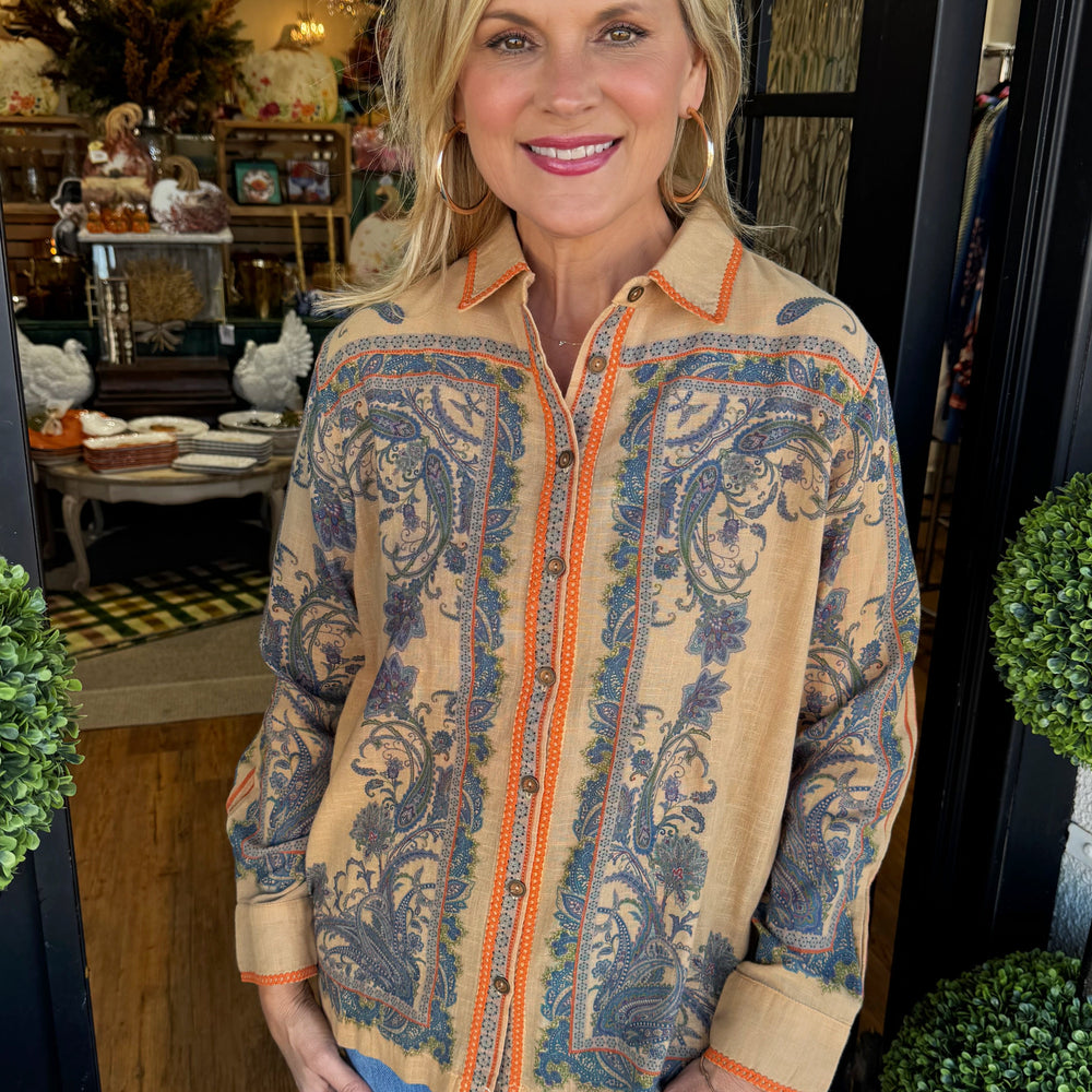 Ivy Jane Paisley Border Shirt