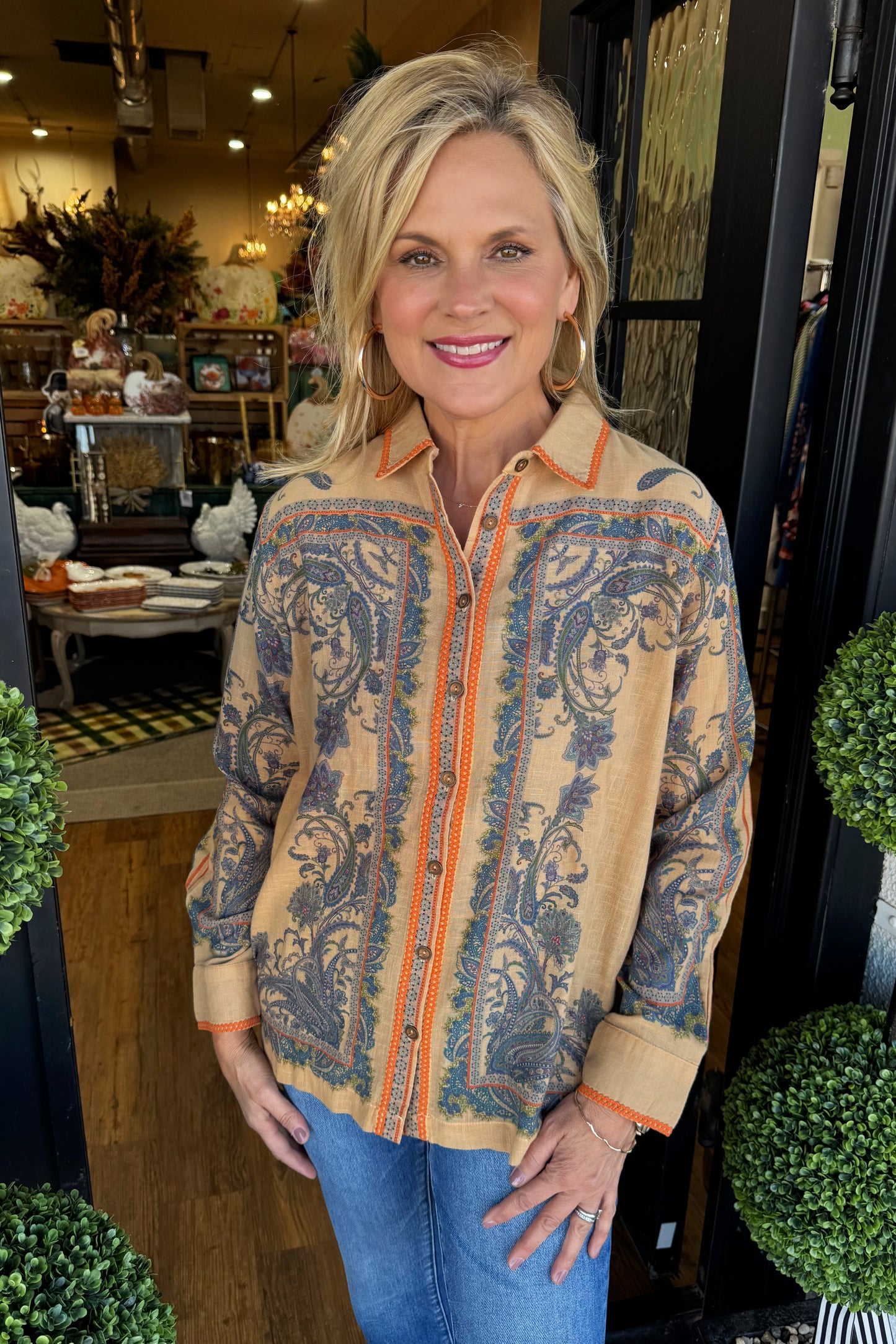 Ivy Jane Paisley Border Shirt