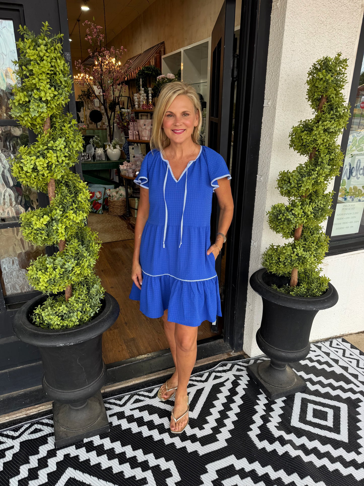 Mary Square Lillian Dress - Blue