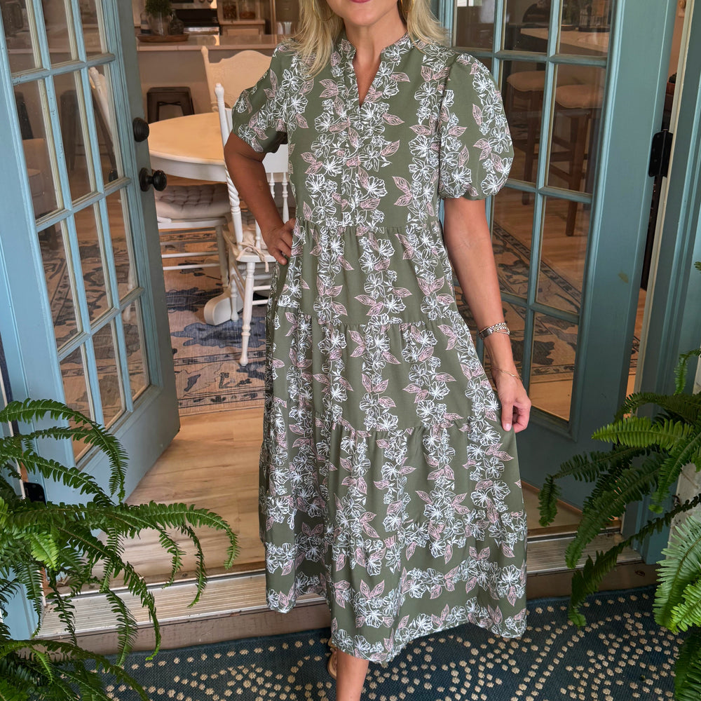 Kinsley Secret Garden Dress - Green