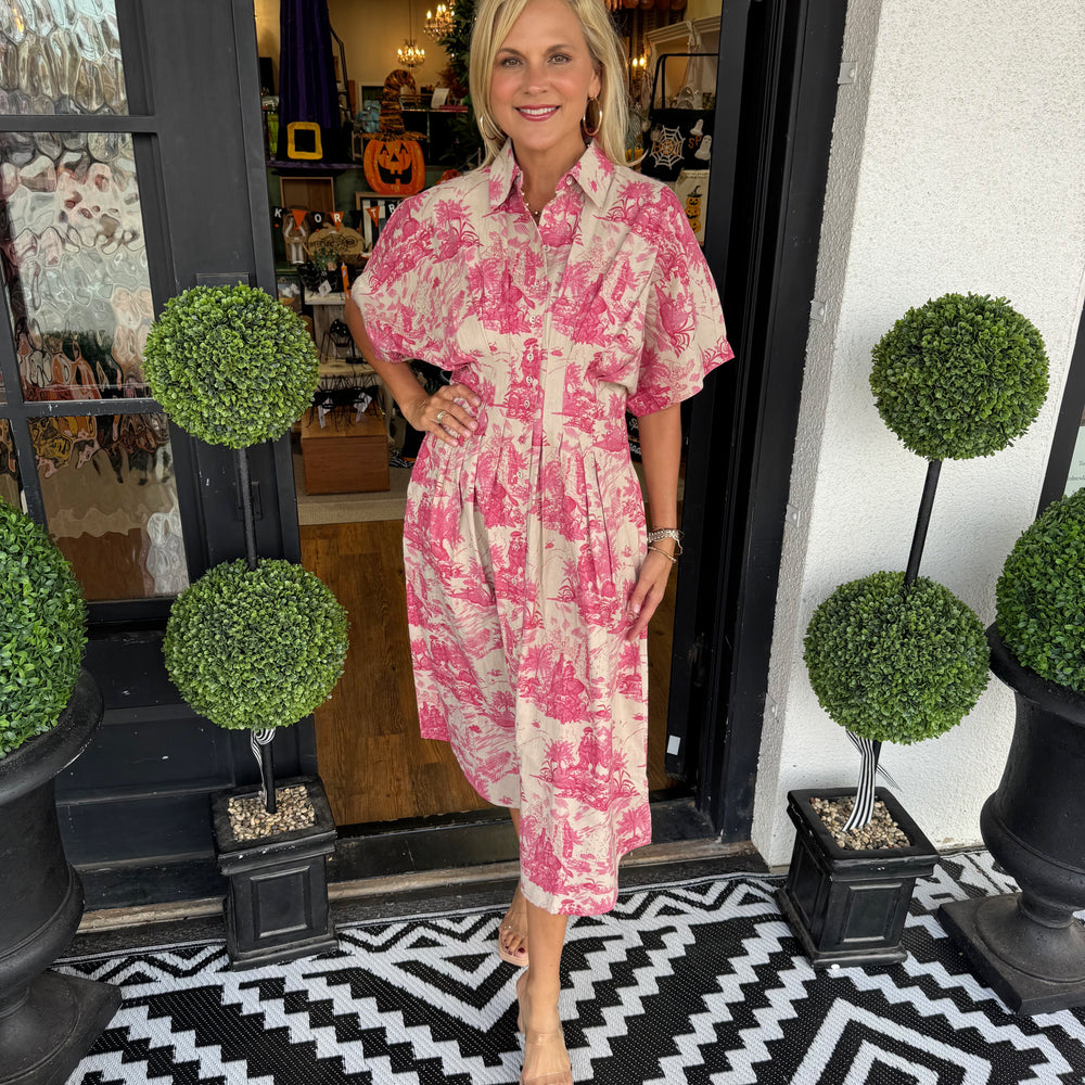 Uncle Frank Toile Tucked Dress