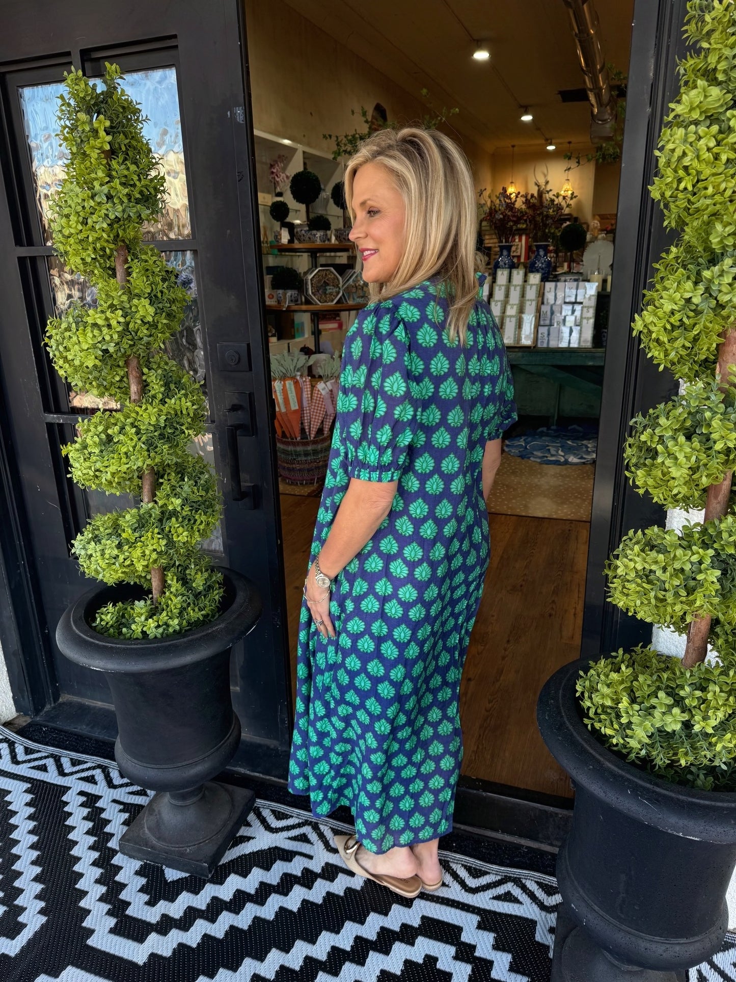 Amara Dress - Navy Mix