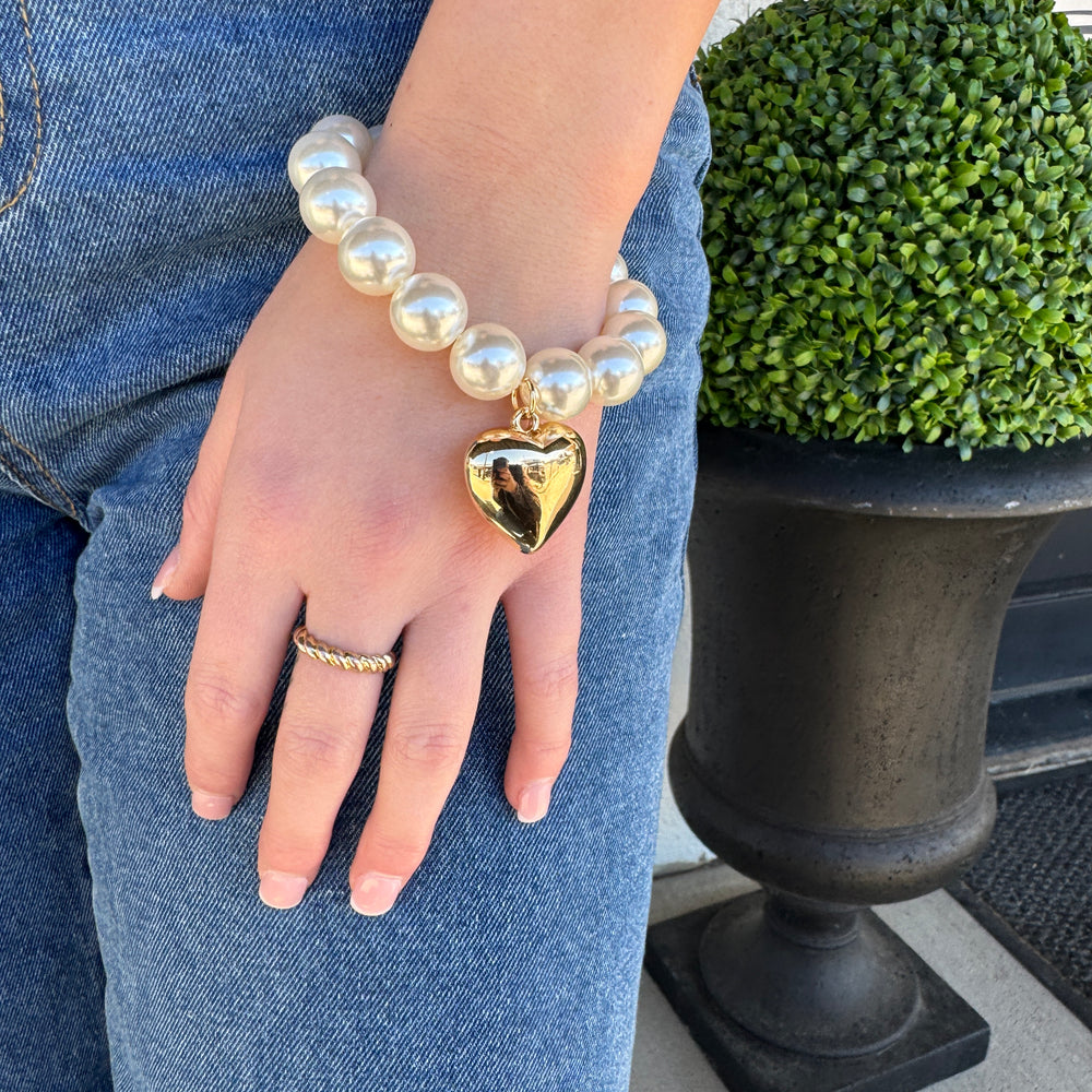 Debby Heart Pearl Bracelet