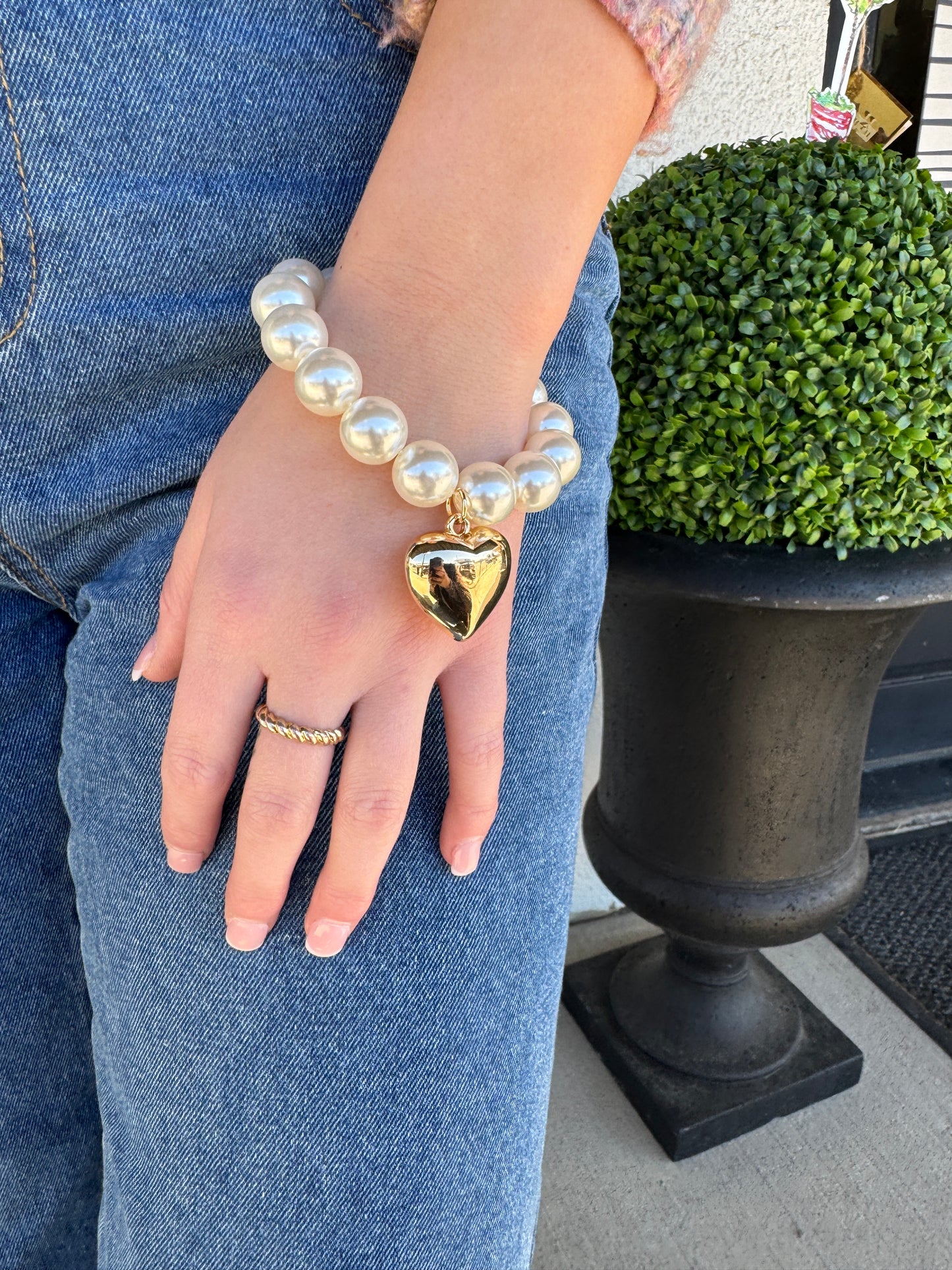 Debby Heart Pearl Bracelet