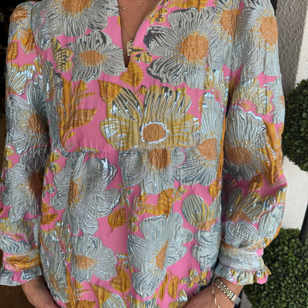 Ivy Jane Brocade Ruffled Trim Dress