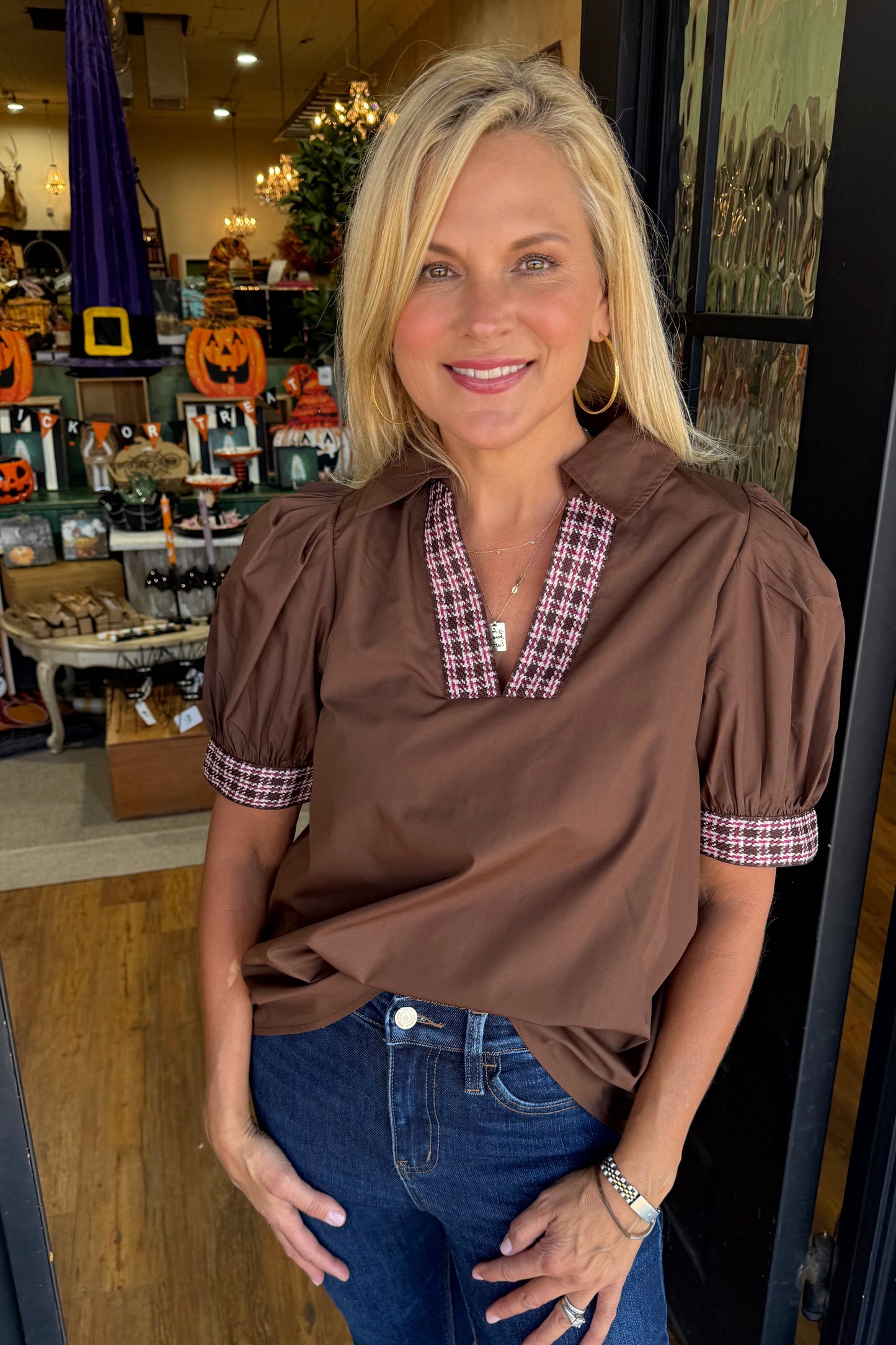 Evangeline Top - Brown