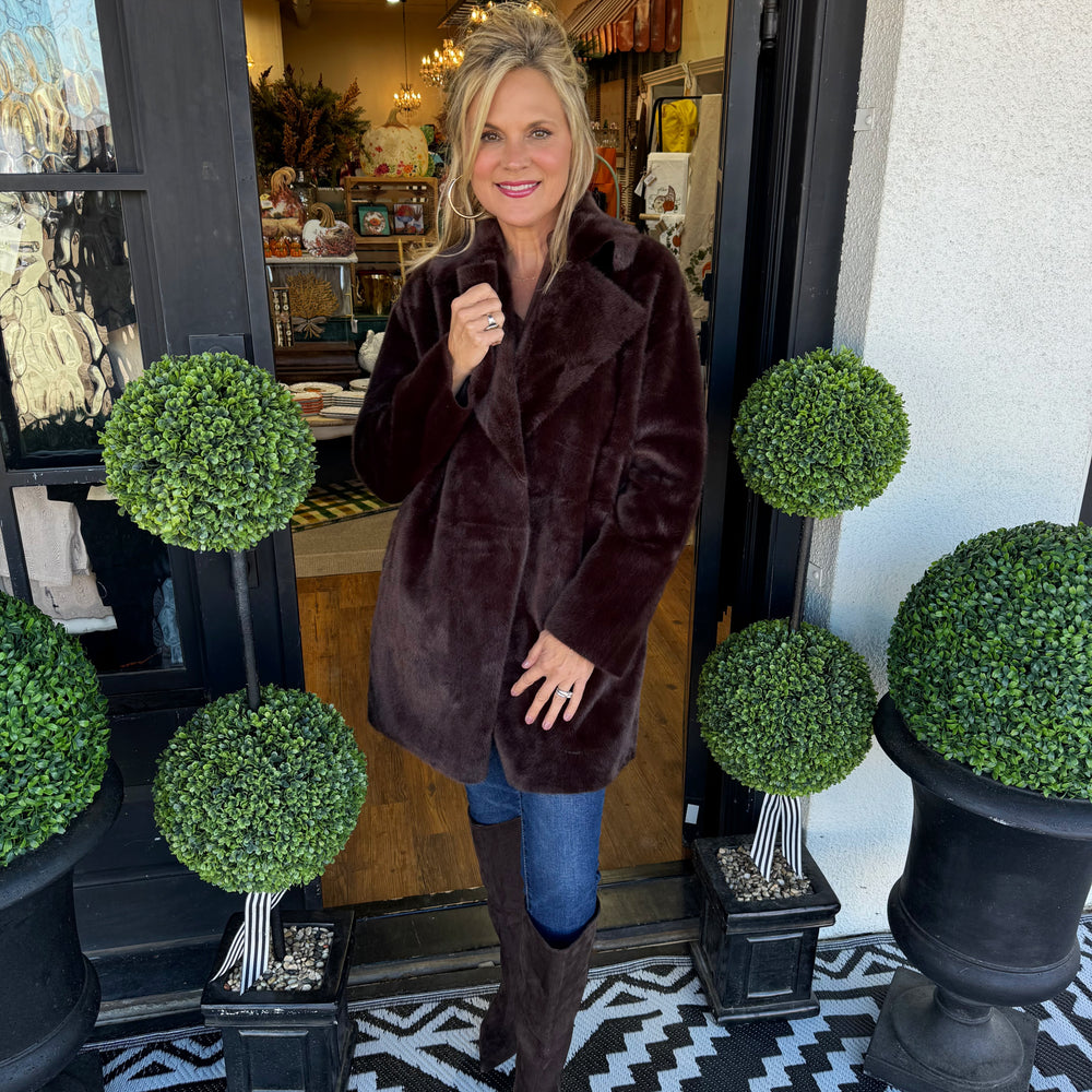 Ivy Jane Faux Fur & Suede Coat