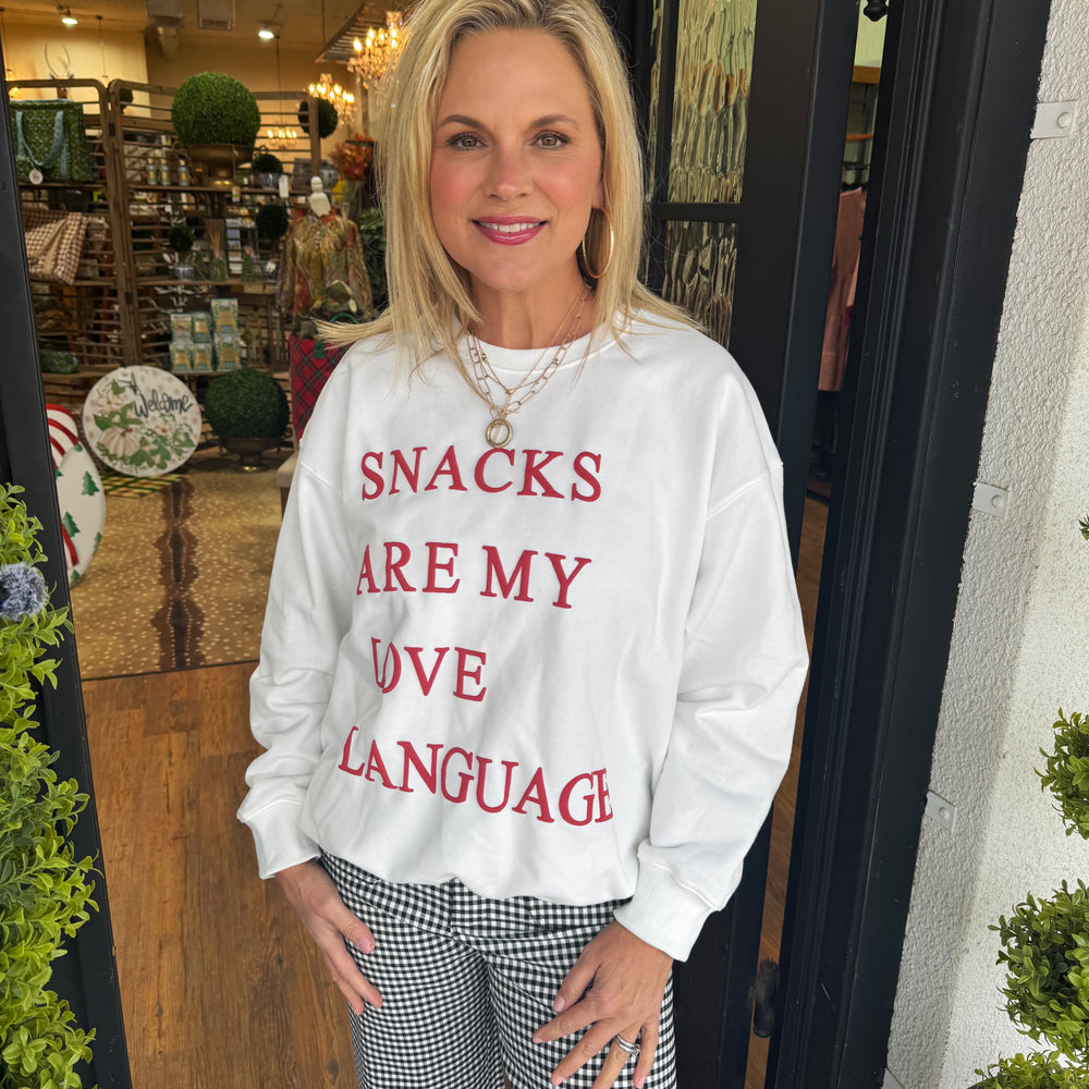 Snacks Are My Love Language Sweatshirt