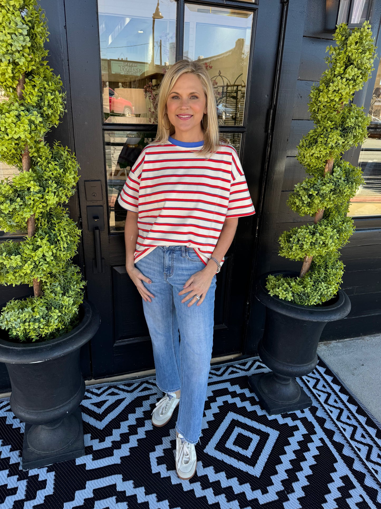 Jodi Top - Cream/Red