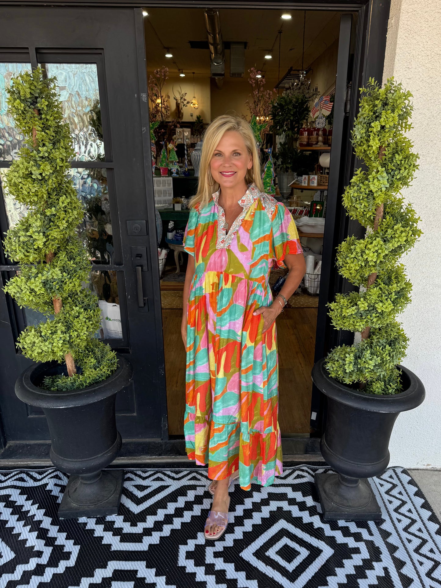Kennedy Dress - Tangerine Mix