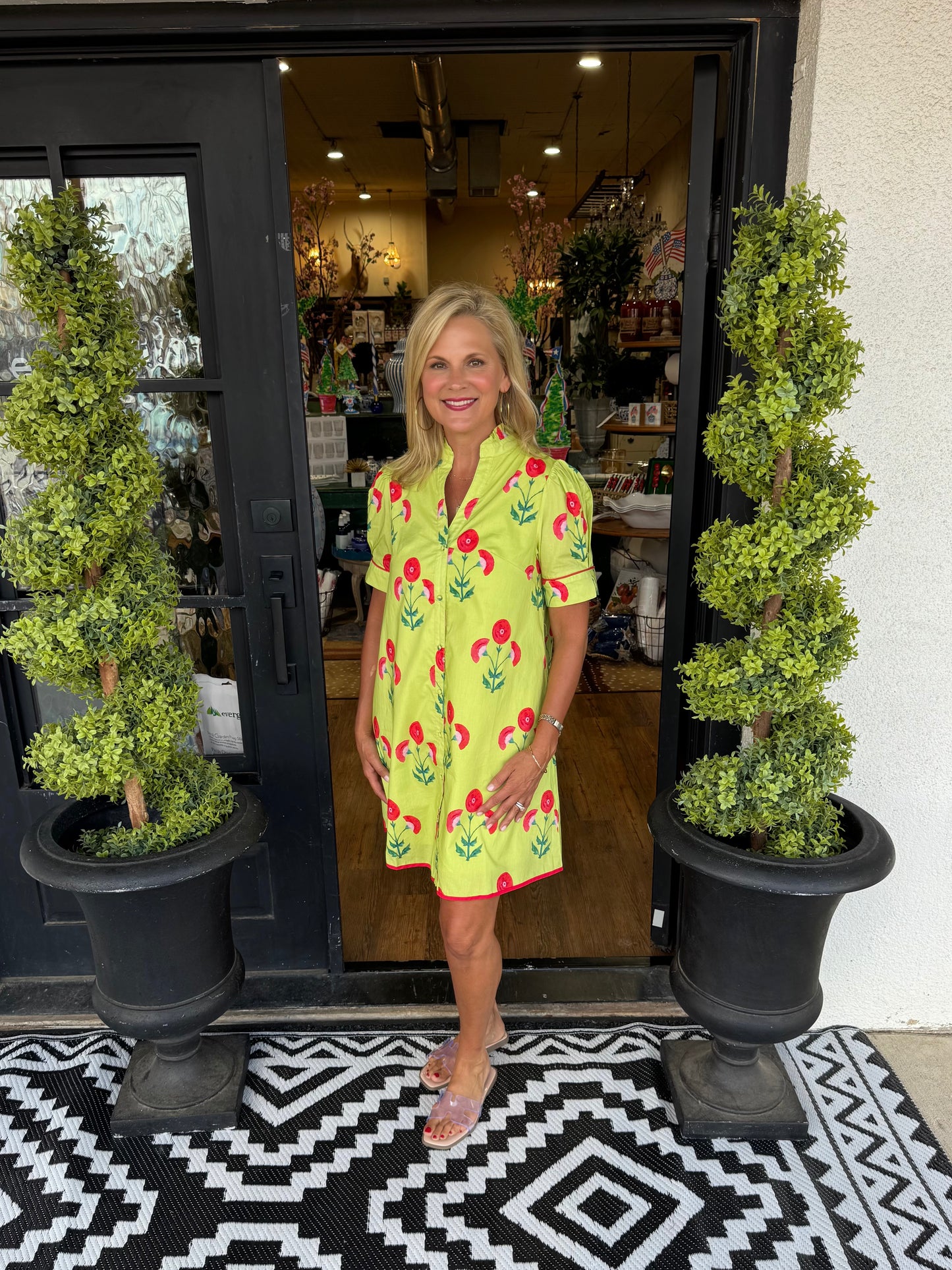 Reese Dress - Lime Green Mix